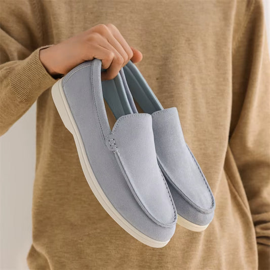 Men Flat Loafers 2025 Frosted Suede Flat Shoes Comfortable Non Slip Fashion Loafers Lightweight Trendy Outdoor Casual Shoes