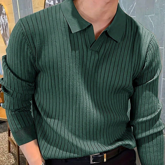 Poloshirt mit Reversstruktur, Stretch, Slim-Fit-Strick, Herrenmode